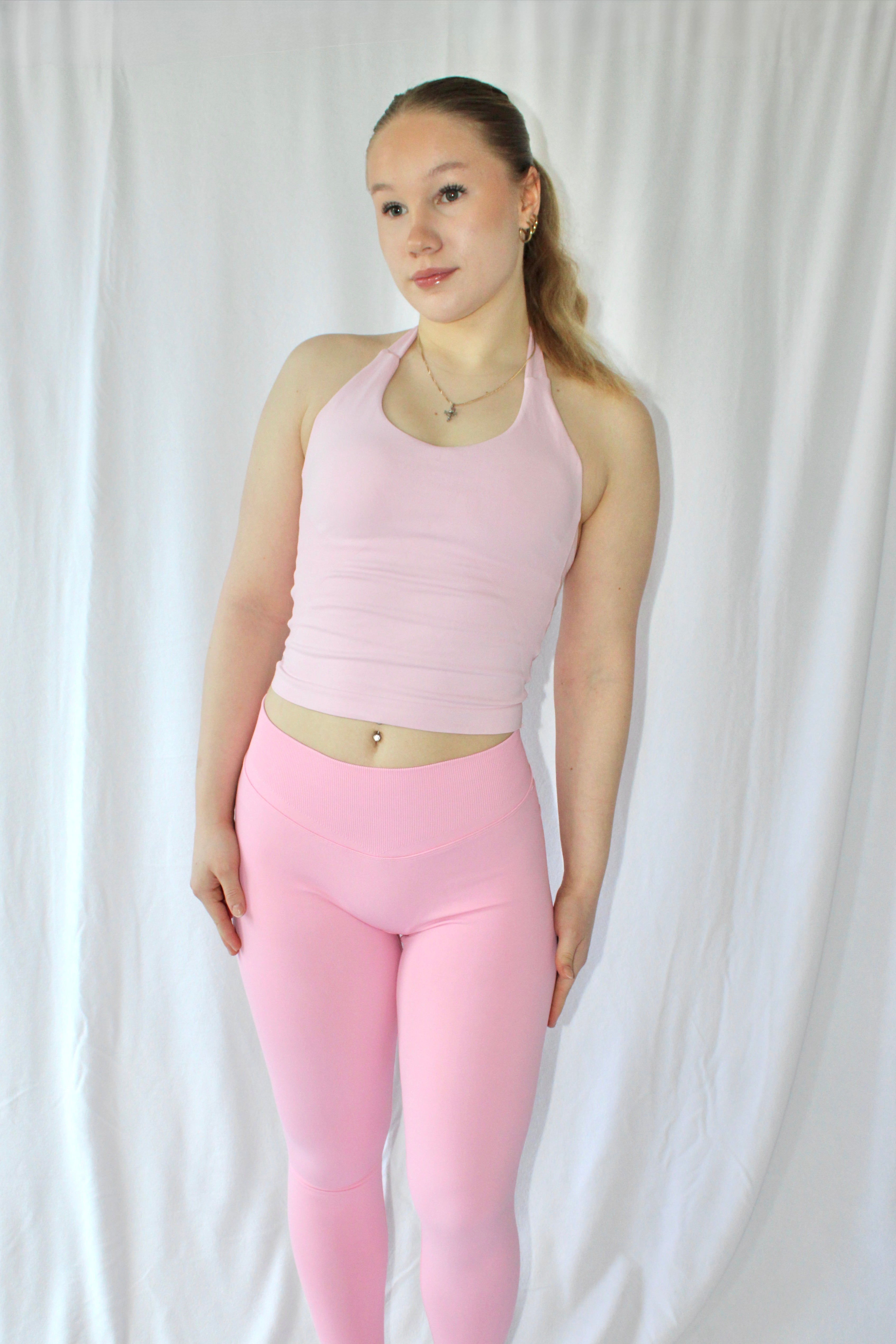 Origin V halterneck seamless top