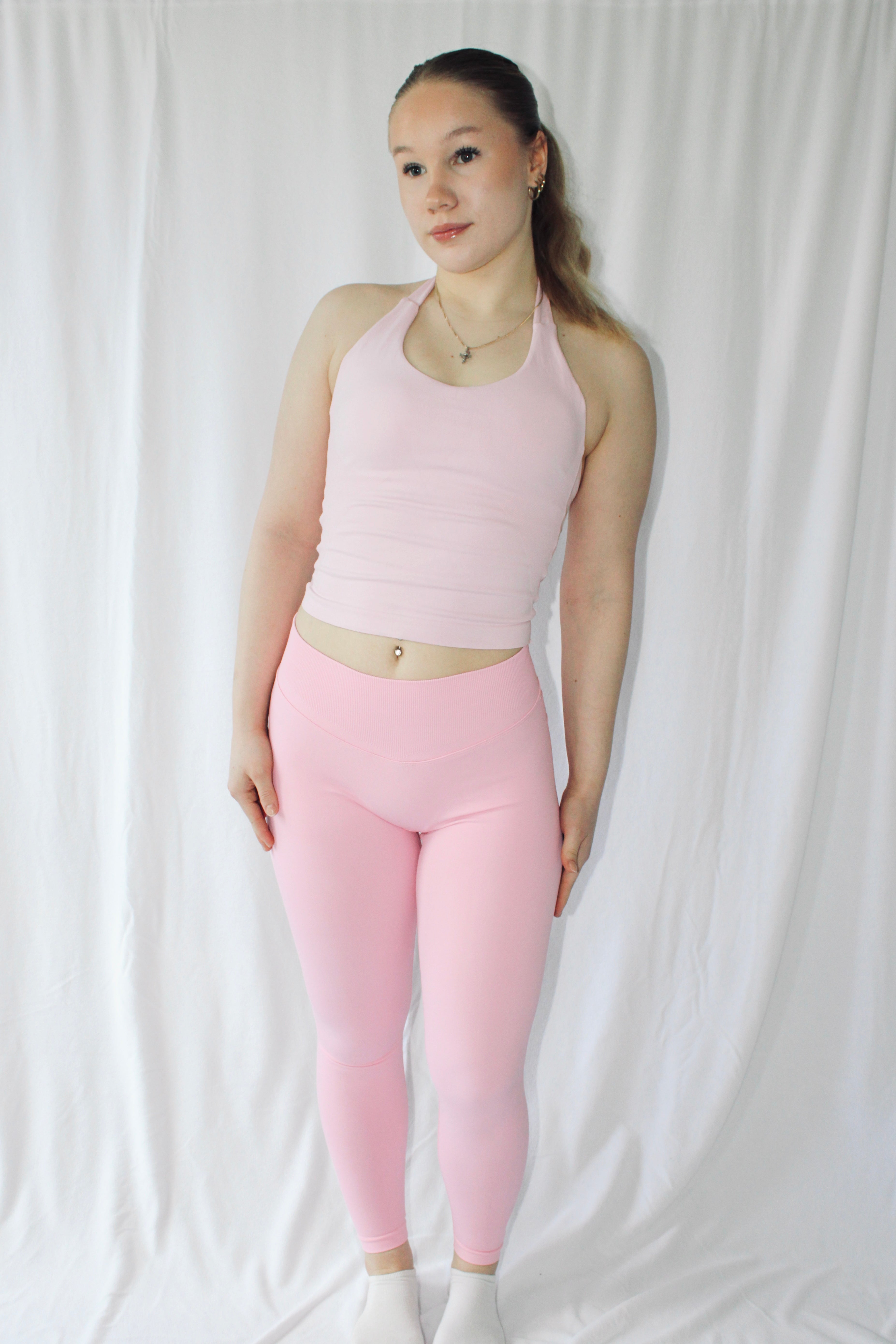 Origin V halter neck seamless top