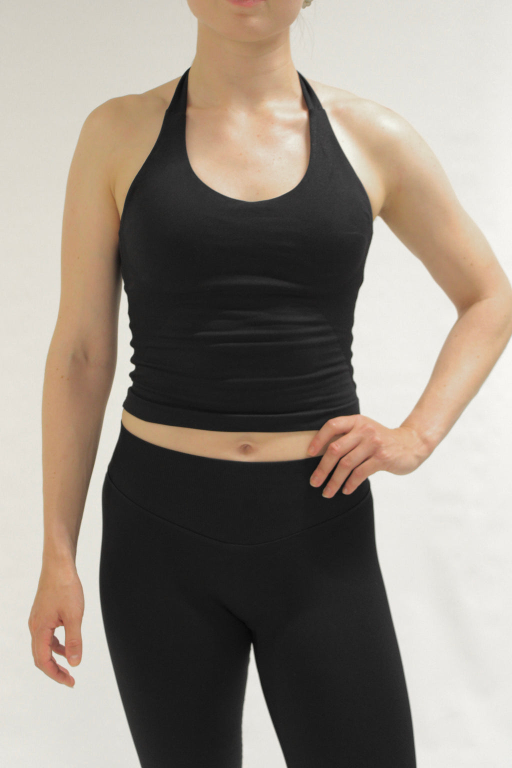 Origin V halterneck seamless top