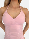 Origin V scrunch halterneck top