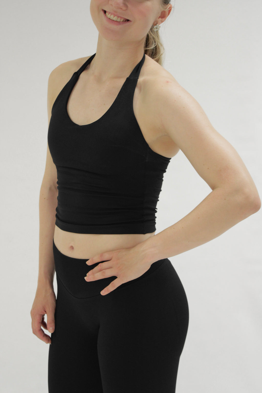 Origin V halterneck seamless top