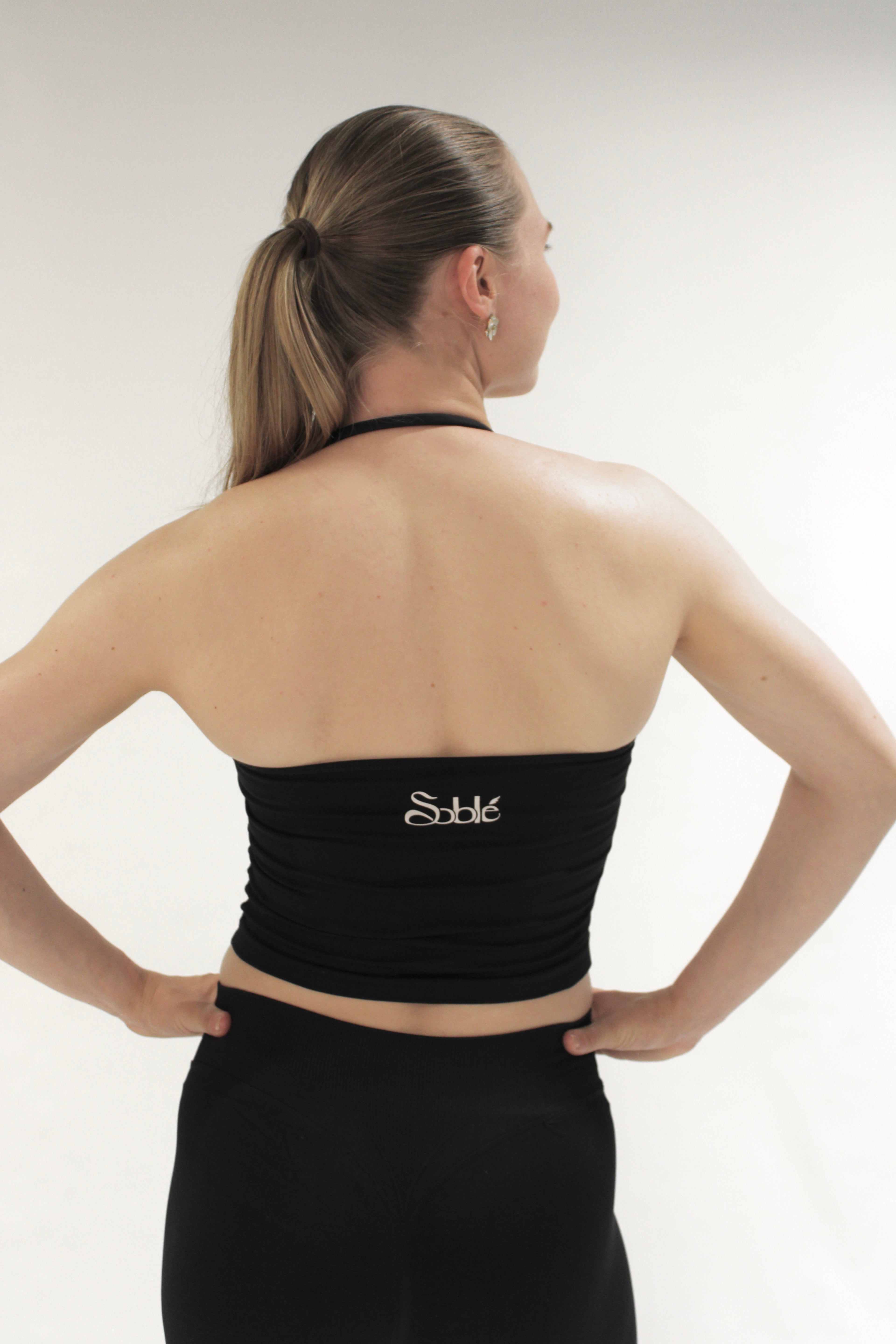 Origin V halterneck seamless top