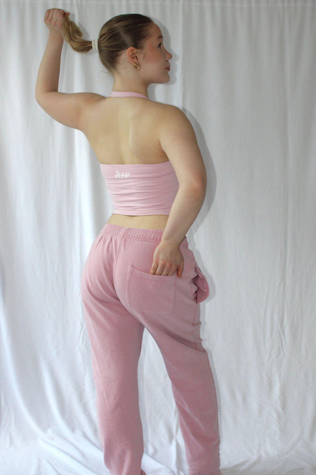 Origin V halterneck seamless top